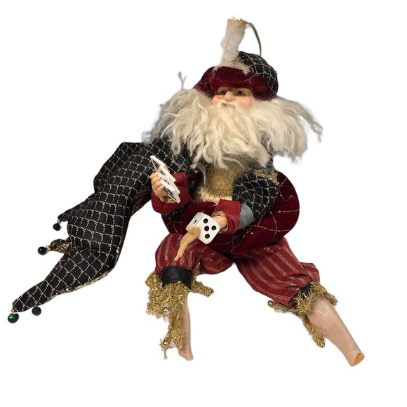 Mark Roberts Magician Santa Playing Cards Dice Limited‎ Edition Med RARE BROKEN